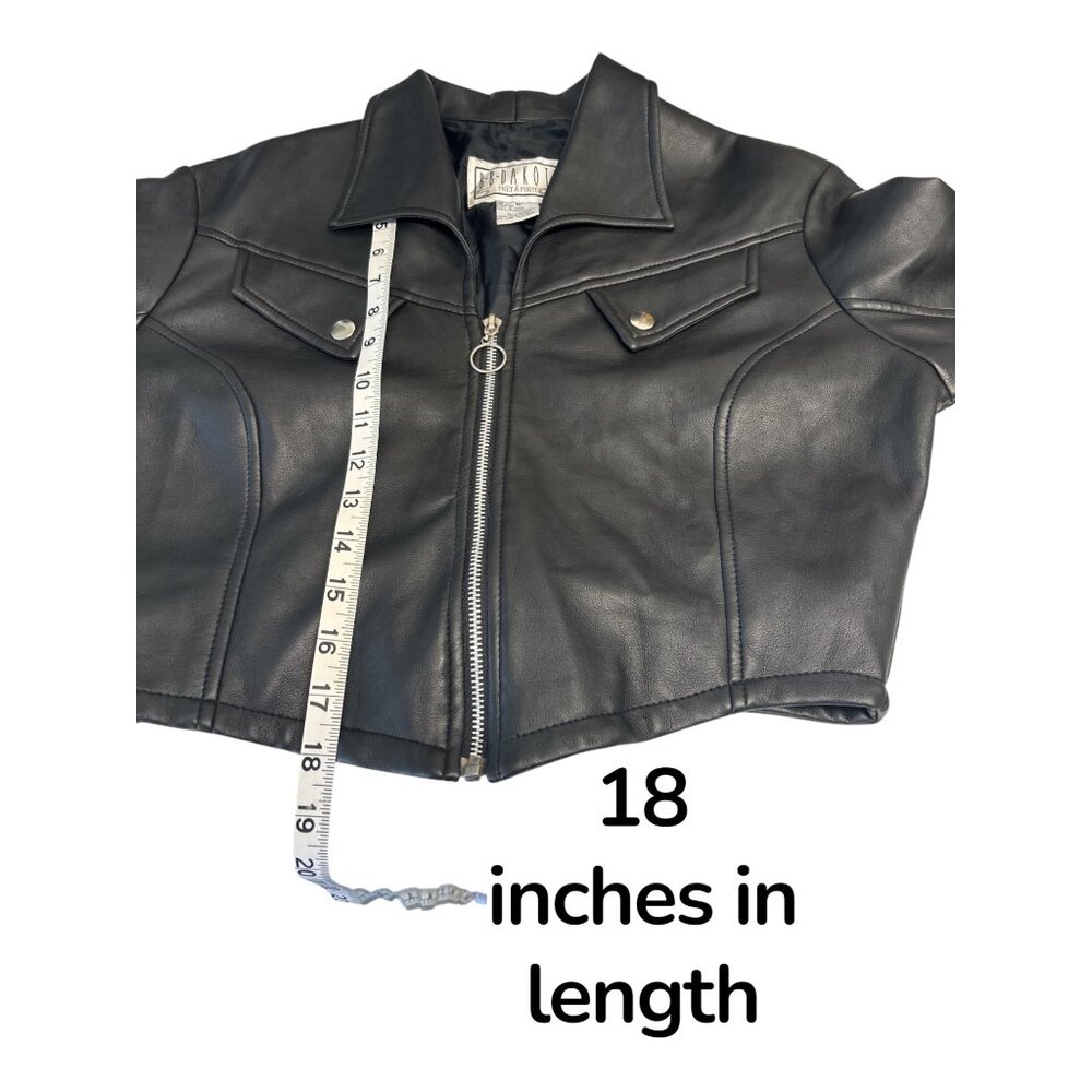 BB Dakota Black Faux Leather Cropped Moto Jacket Women’s Medium – Retro Western - Picture 5 of 5
